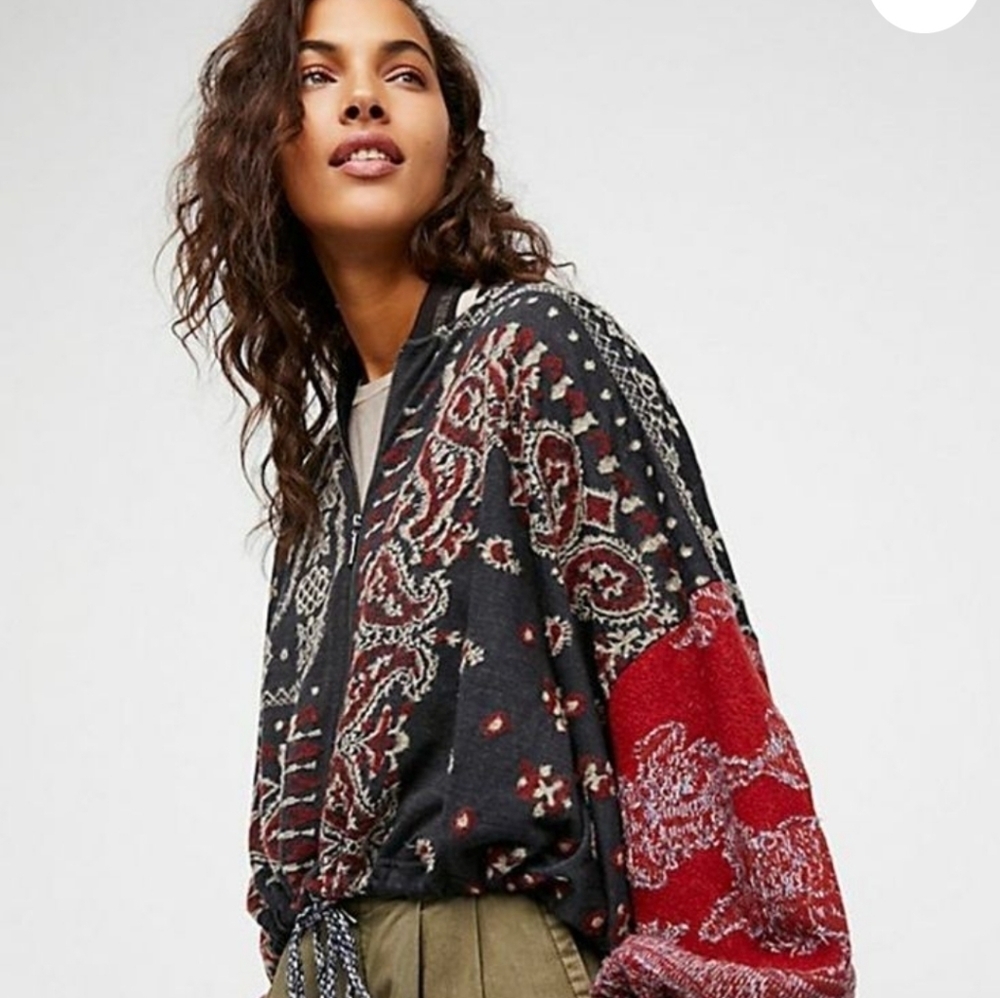 Free people crop textured zip up jacket XS - Picture 3 of 12